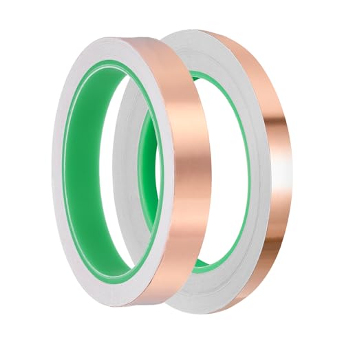 PATIKIL Copper Foil Tape (0.59" x 33/66FT) (1Set) Double Conductive Tape - size: 0.59 Inch x 33/66FT