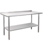 Profeeshaw Stainless Steel Prep Table 24''x60'' Workbench with Backsplash - color: With Backsplash, size: 24''x60''