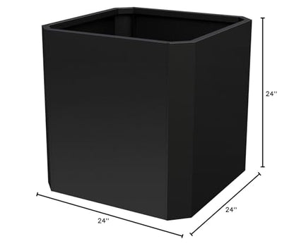 Metal Planter Box 24”L x 24"W x 24"H Large Square Steel Planter Box - color: Black, size: 24"Lx24"Wx24"H