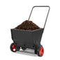 Lawn Drop Spreader W/Handle, 4 Wheels, Adjustable Rate Suitable for