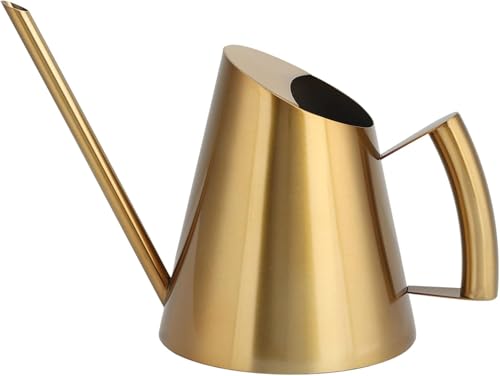 50.8 oz Watering Can Indoor Plants Stainless Steel Plant Waterer Watering Pot Sprinkle Pot Garden Flowers Plants Flower Tool Gold Watering Can with Long Spout (1500ml) - size: 1500ml/50.8 oz