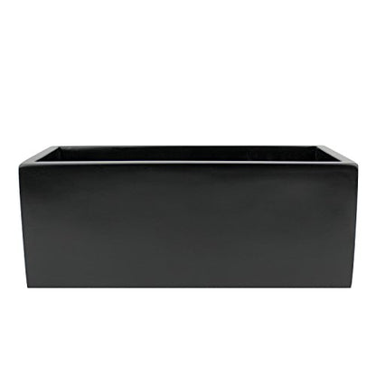 Brisbane Rectangle Fiberglass Planter Box (L:24" x W:8" x H:8", Matte Black) - color: Matte Black, size: L:24" x W:8" x H:8"