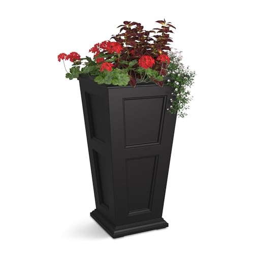 Mayne Fairfield 40in Tall Square Planter, Black - color: Black, size: 40in