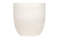 Creative Co-Op Large Matte White Embossed Stoneware Planter - color: Matte White