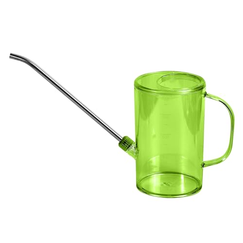 Plastic Watering Can - Small with Long Spout - 1/4 Gallon - 32 Oz - Green - color: Green