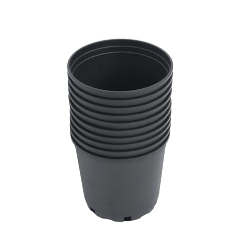 Nursery Pot 1 Gallon 1 Gal 2 Gal 3 Gal 5 Gal 7 Gal 10 Gal 15 Gal Nursery Container Injection Molded Pot Fit for Plants Soil Growers or Hydroponics (10,2 Gallon) - size: 2 Gallon