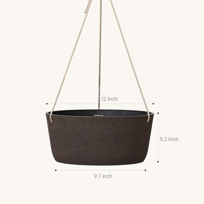 La Jolie Maison Large Hanging Planters for Outdoor Plants, Set of 2 12 Inch - color: New Iron