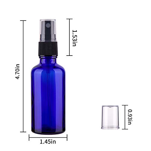 Hydior 2oz Glass Spray Bottles For Essential Oils, Blue, 3 Pack - color: Black Blue