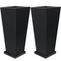30" Metal Tall Outdoor Planters Set of 2, Durable & Wealtherproof - size: 30" H