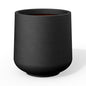 Kante Small Round Curved Black Concrete Planter 9.4" Dia, Outdoor - color: Black, size: 8.2" D