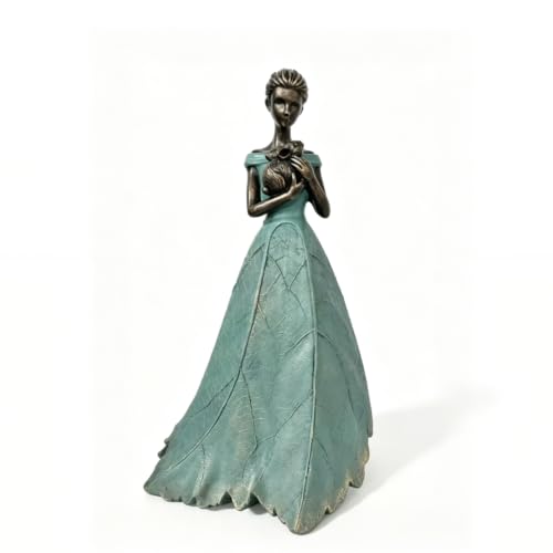 Guichifun Fairy Statue Collection Home Decoration - Leaf Angel Girls Holding Bunny Resin Home Decor for Outside or Inside Rustic Garden Outdoor Yard Decorations Figurines Gift 7 x 5 x 12 Inch - color: Green-bunny, size: Large