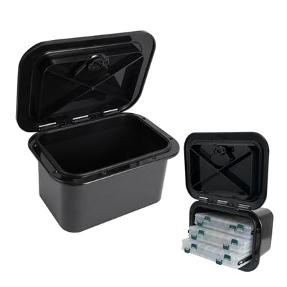 Marine Deck Access Hatch 10.63"×14.76" White/Black Rectangle Boat Hatch & Lid,Boat Deck Hatch Lids - color: black, size: 270-375BOX