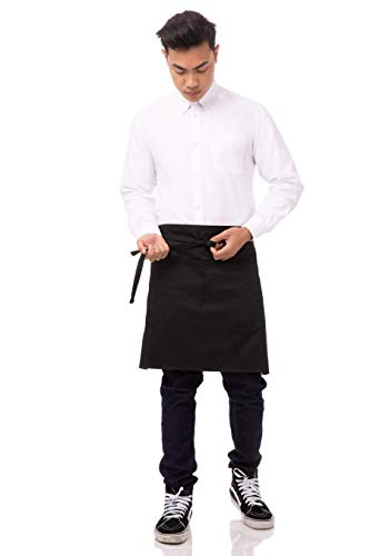 Chef Works Unisex Half Bistro Server Apron - color: Black, 1 Pack