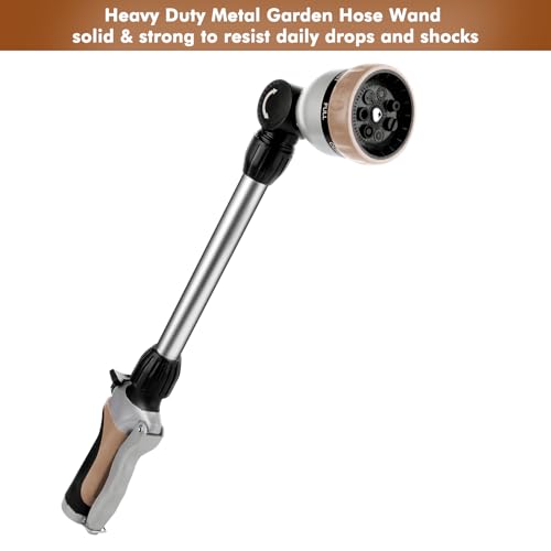 RESTMO Heavy Duty Metal Hose Wand, Watering Wand for Garden Hose - color: Gold