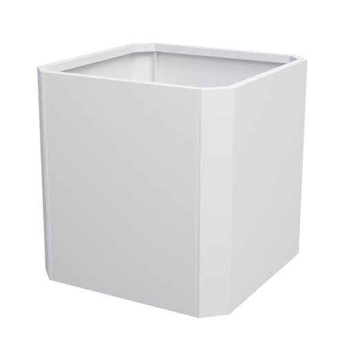 Metal Planter Box 24”L x 24"W x 24"H Large Square Steel Planter Box - color: White, size: 24"Lx24"Wx24"H