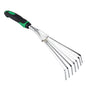Small Leaf Rake Gardening,Mini Hand Rake Clean Flower Beds Fallen Leaves - color: Silver