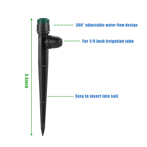 Anti-Drop Drip Irrigation Emitters Sprayers for 1/4" Tubing - style: 100pcs-360 Degree Sprayer