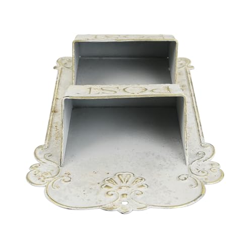 All Chic Metal Wall Planter - Outdoor Rustic Wall Mount Hanging Planter, White Gold - color: White Gold