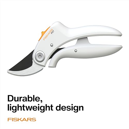 Fiskars PowerLever Garden Bypass Pruning Shears, 3/4" Cut Capacity, White - style: Bypass Pruner