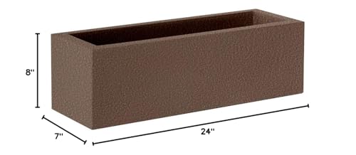 newgarden Jara 24" Rectangular Planter for Indoor and Outdoor Use, Highly UV Resistant, Long Flower Pot for Flowers and Plants, Polyethylene in Spain (60 x 20 cm, Bronze)