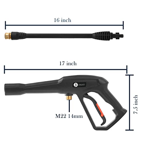 JOEJET Pressure Washer Replacement Gun with Jet Wand and 5 Nozzle Tips