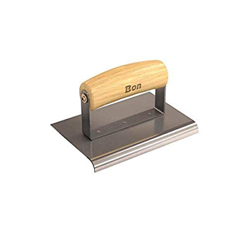 Bon 12-449 6-Inch by 4-Inch Stainless Steel Concrete Sidewalk Edger with 3/8-Inch Radius and 1/2-Inch Deep Wood Handle - size: 3/8" x 1/2" Depth, style: Wood Wave Handle