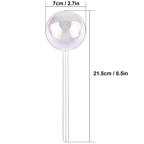 Tomorotec 2Pcs Rainbow Glass Plant Watering Globes, Self Watering Spikes - color: Iridescent 2-Pack