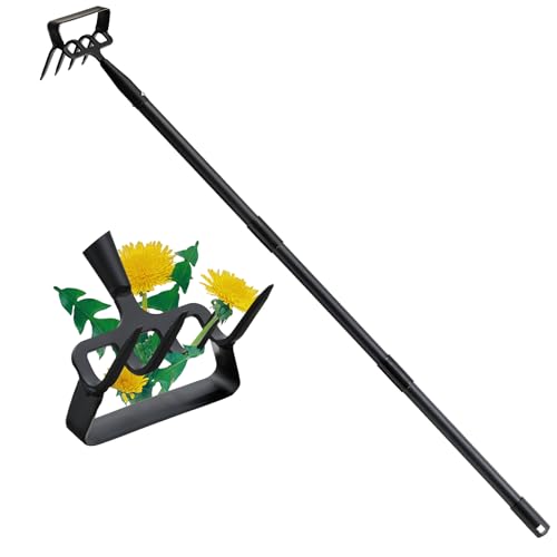 Garden Hoe and Cultivator Heavy Duty, Scuffle Loop Action Weeding Tool with Long Handle 30-50 Inch, Metal Weeder Scraper Stirrup Hoe Rake - size: 30-50"