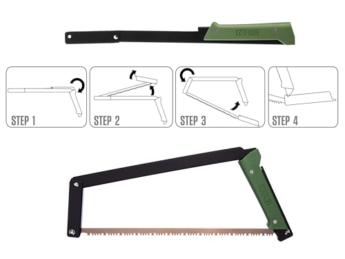 AGAWA - BOREAL21 Backwoods Kit - Includes 21" Folding Saw, Leather Sheath, 21" All-Purpose & 21" Aggressive Saw Blade - For Camping, Hunting & Survival Kit (Black Frame/Green Handle) - size: 21" Inch