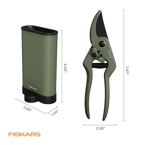 Fiskars 7" Plant Sculpting Bypass Pruners & Holder, 1/2" Cut Capacity