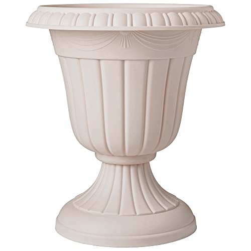 Arcadia Garden Products PL20TP Classic Traditional Plastic Urn Planter Indoor/Outdoor, 10" x 12", Taupe - color: Taupe, size: 10" x 12"