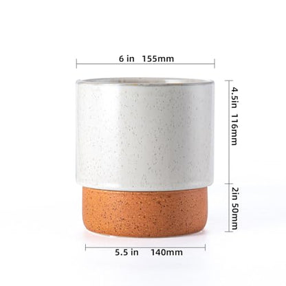 6 Inch Ceramic Self Watering Planter with Drainage Hole, Grey - color: Retrogrey, size: Small