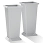 Plastic 24" Tall White Planters Outdoor Set of 2, Ribbed - color: White Ribbed