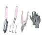 Pink Garden Tool Sets 4-Piece, Aluminum Gardening Hand Tool Kit - color: pink-4pcs