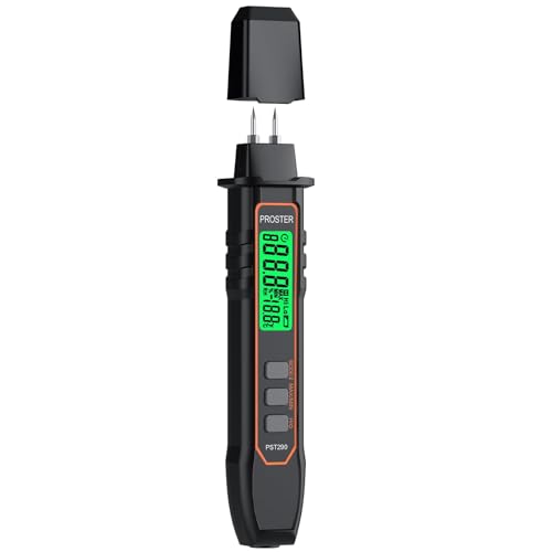 Proster Pocket Moisture Meter - 7 Modes Detachable Pins for Wood