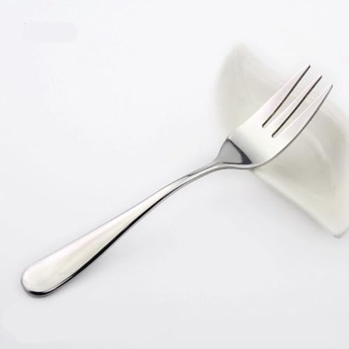 HornTide 6-Piece Dessert Forks Set, 3 Tines Fruit Salad Fork Flatware Stainless Steel Mirror Polishing 5.5-Inch 14cm, Ideal for Home, Kitchen and Restaurant - size: 6x Salad Fork