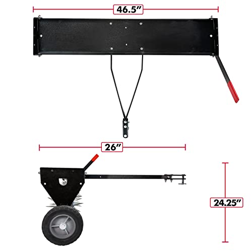 Brinly SAT2-40BH-P Tow Behind Spike Aerator with Transport Wheels, 40" - Carbon - color: Carbon