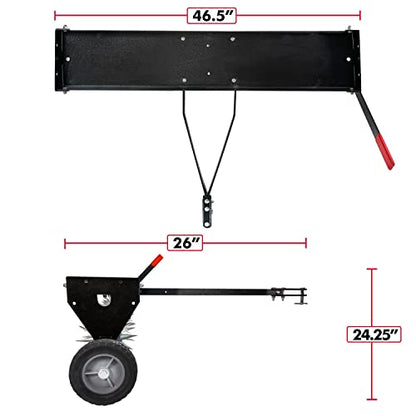 Brinly SAT2-40BH-P Tow Behind Spike Aerator with Transport Wheels, 40" - Carbon - color: Carbon