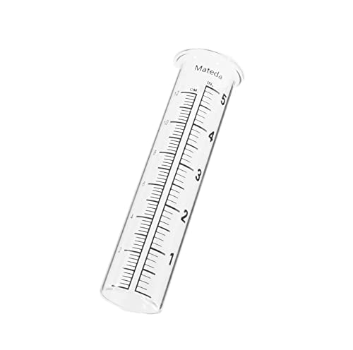 5" Capacity Rain Gauge Glass Replacement Tube, Lip Design, Great for Yard Garden Outdoor Home (1 Pcs)