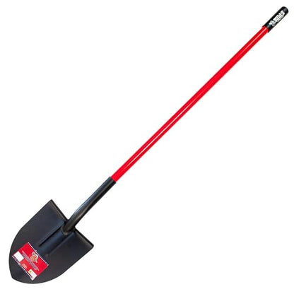 Bully Tools 12-Gauge Round Point Shovel Long Handle, Made in USA. - size: Long_Handle