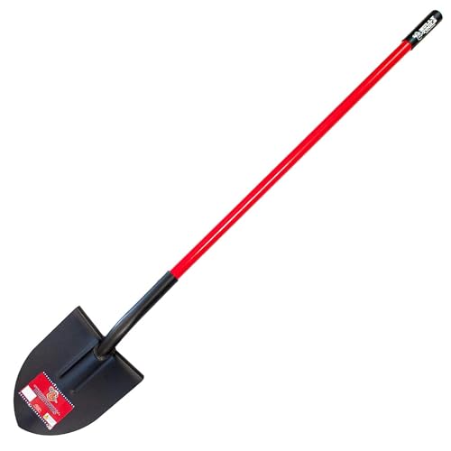 Bully Tools 12-Gauge Round Point Shovel Long Handle, Made in USA. - size: Long_Handle