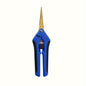 1PC Pruning Shears, Titanium Coated Garden Trimming Scissors with Coil Spring, Precision Gardening Hand Pruning Snips for Bonsai, Flowers, Plants Cutting (blue,curved blade) - color: Blue