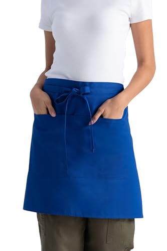 Chef Works Unisex Half Bistro Server Apron - color: Royal, 1 Pack