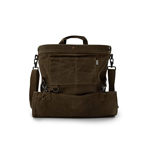 Barebones Harvesting and Gathering Bag - Foraging, Harvest and Fruit Picking Bag with Convertible Straps - Water-Resistant Waxed Canvas Gardening Tool Bag (Dark Khaki) - color: Dark Khaki