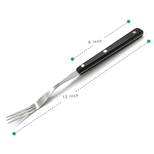 WALLFARM 12 Inch Stainless Steel Grill Fork, 3 Prong Granny Fork - size: 12 Inches
