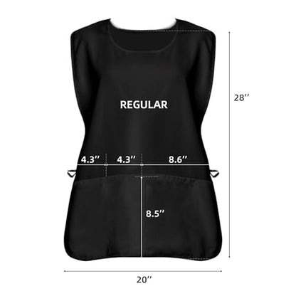 Xeoxarel Unisex Cobbler Apron with 3 Deep Pockets, Smock Vest Apron - color: 1 Pack - Black