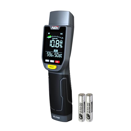 NDI 6 in 1 Non-invasive Moisture Meter Pinless Humidity Sensor Drywall/Gypsum Board/Cement Board/Cork/Hardwood/Mildew Index