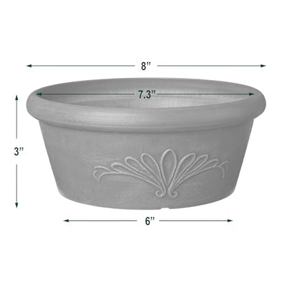 Arcadia Garden Products PSW TA20C Plastic/Stone/Wood Composite Bulb Pan – No Drainage Hole (Drillable), 8"x3", Chocolate - color: Chocolate, size: 8"x3"