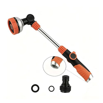 17.5" Garden Watering Wand, 8 Spray Patterns Hose Nozzle，Fits Garden Hose