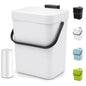 1.3 Gal Compost Bin, Hanging Small Trash Can with Lid, 5L/White - color: WHITE, size: 5 L / 1.3 Gal - Lid